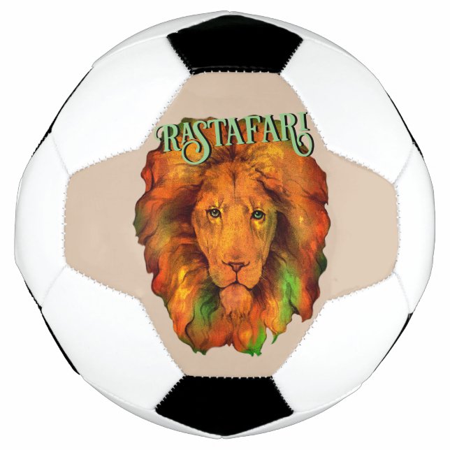 Balón De Fútbol Rastafari (León de reggae rastafari) (Anverso)