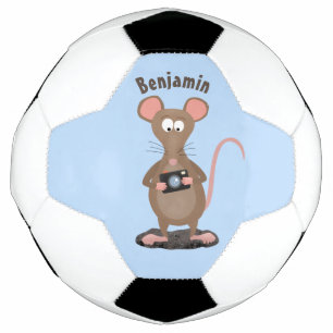 Balón De Fútbol Rata divertida con ilustracion de personalizado de