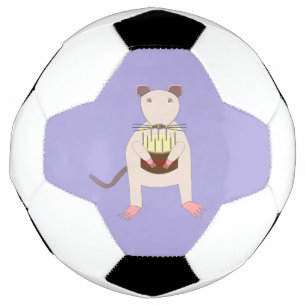 Balón De Fútbol Rata siamesa con pastel de cumpleaños