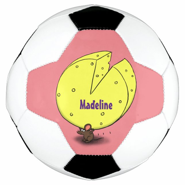 Balón De Fútbol Ratón blanco con ilustracion personalizado de ques (Anverso)