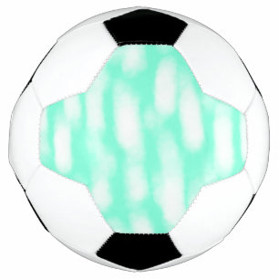 Balón De Fútbol Rayas abstractas de acuarela blanca verde pastel