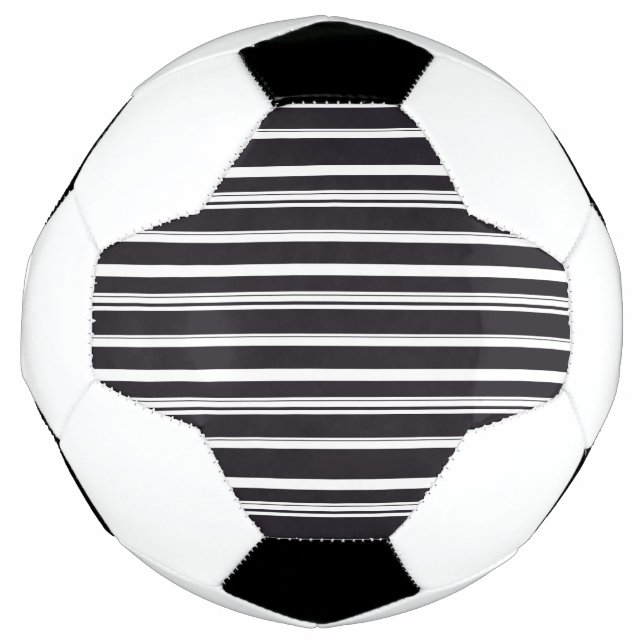 Balón De Fútbol Rayas blancas negras cortas (Anverso)
