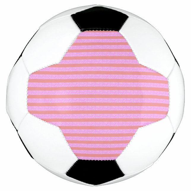 Balón De Fútbol Rayas geométricas rosadas (Anverso)