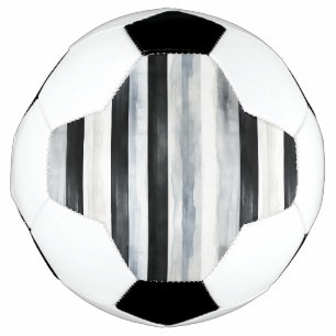 Balón De Fútbol Rayas Grises Negras Blancas