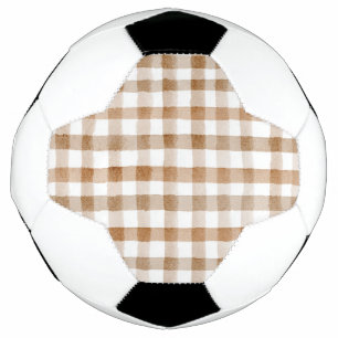 Balón De Fútbol Rayas Marrones Crema Cuadro Tan