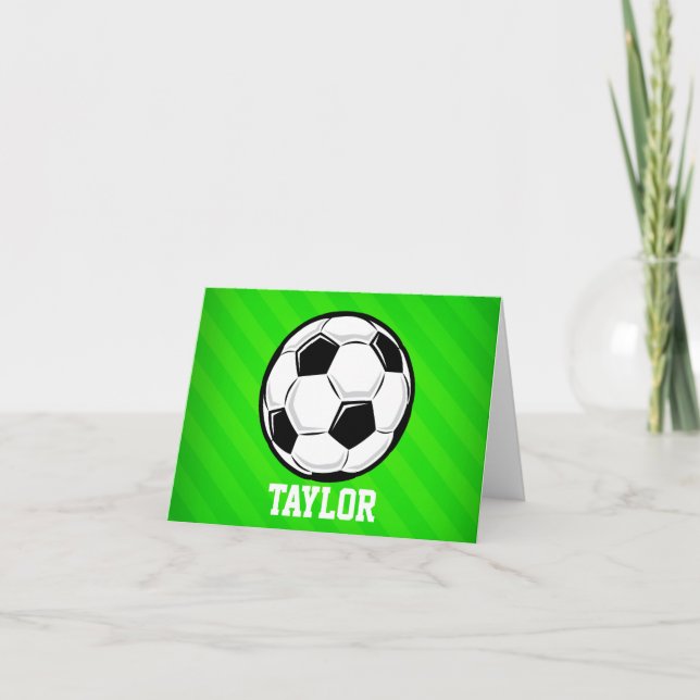 Balón de fútbol; rayas verdes neón (Anverso)