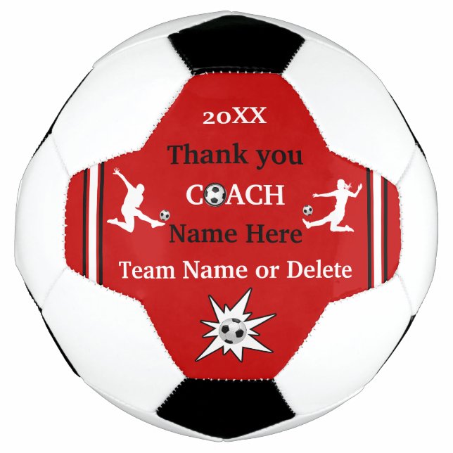 Balón De Fútbol Regalo de bolas de fútbol rojo, blanco y negro per (Anverso)