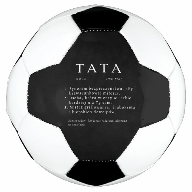 Balón De Fútbol Regalo de papá polaco - definición de TATA - negro (Anverso)