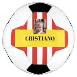 Balón De Fútbol Regalo rojo, blanco y amarillo personalizado