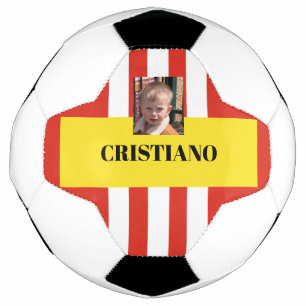 Balón De Fútbol Regalo rojo, blanco y amarillo personalizado