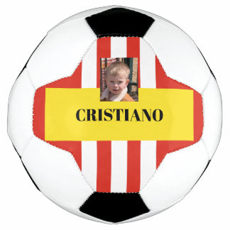 Balón De Fútbol Regalo rojo, blanco y amarillo personalizado