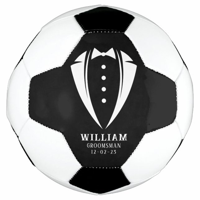 Balón De Fútbol Regalos exclusivos para los Groomsmen | Blanco sob (Anverso)
