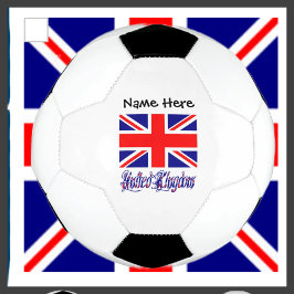 Balón De Fútbol Reino Unido y bandera británica con su nombre Soc