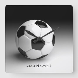 Balón de fútbol reloj de pared cuadrado personaliz