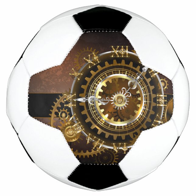 Balón De Fútbol Reloj de vapor con engranajes antiguos (Anverso)
