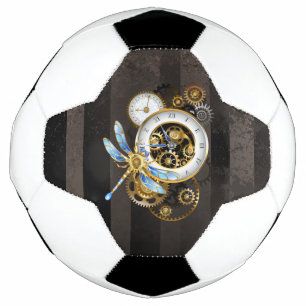 Balón De Fútbol Reloj de vapor con libélula mecánica