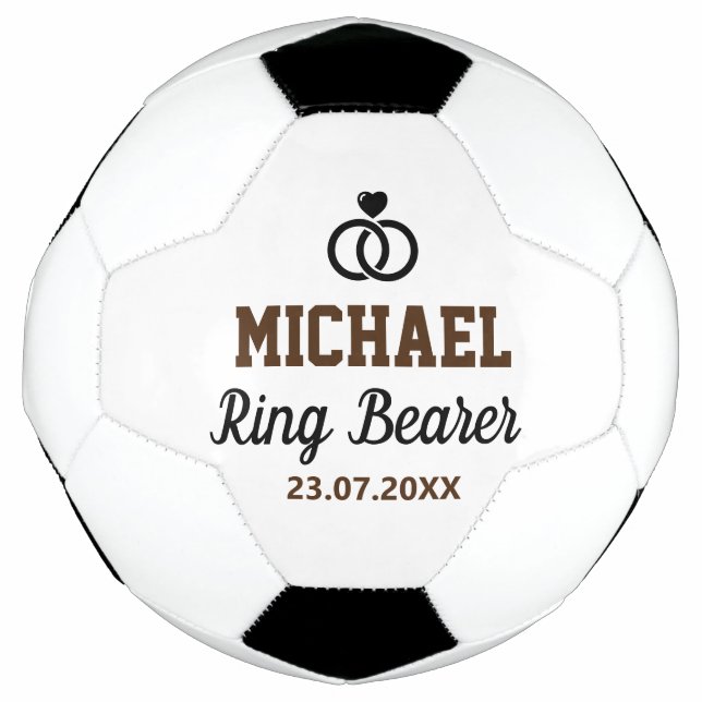 Balón De Fútbol Ring Bearer Boda Gracias (Anverso)