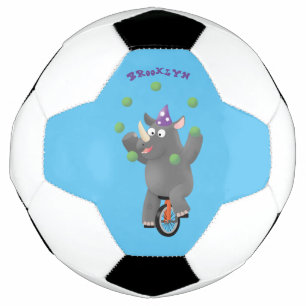 Balón De Fútbol Rinocerontes divertidos y lindos en monociclo