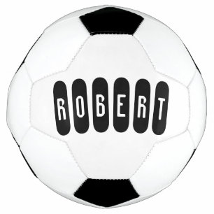 Balón De Fútbol Robert Mens Nombre En Blanco Y Negro,