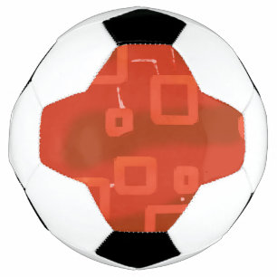 Balón De Fútbol Rojo Caprichoso Grande Geométrico Abstracto