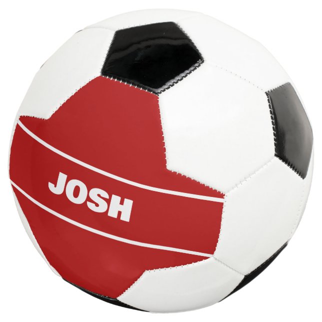 BALÓN DE FÚTBOL ROJO PERSONALIZADO (Tres cuartos)