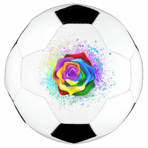 Balón De Fútbol Rosa arcoiris colorido