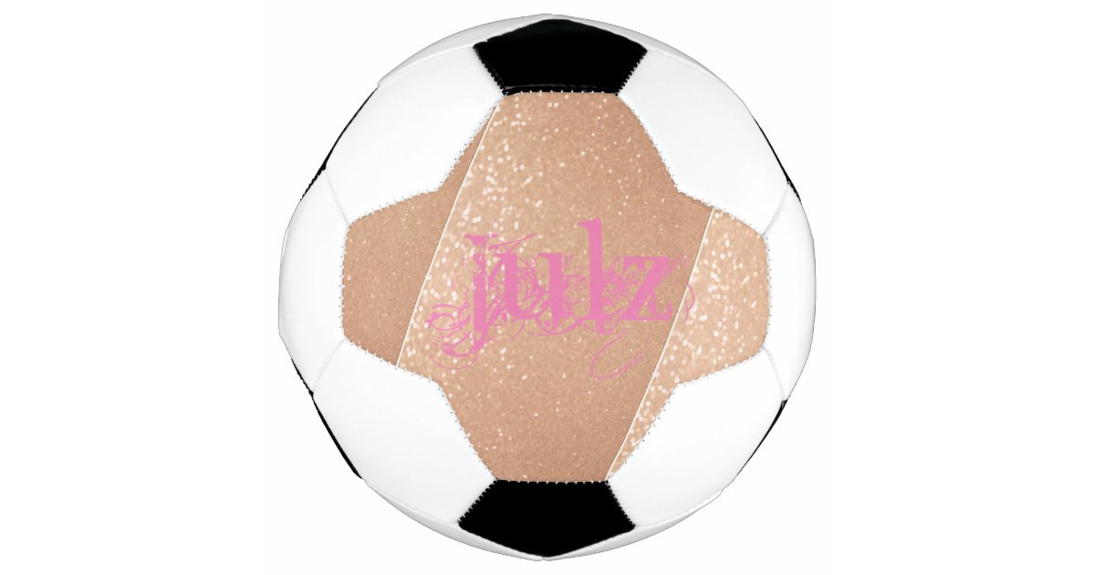 Balón De Fútbol Rosa de Bonito de oro rosa personalizado Zazzle.es