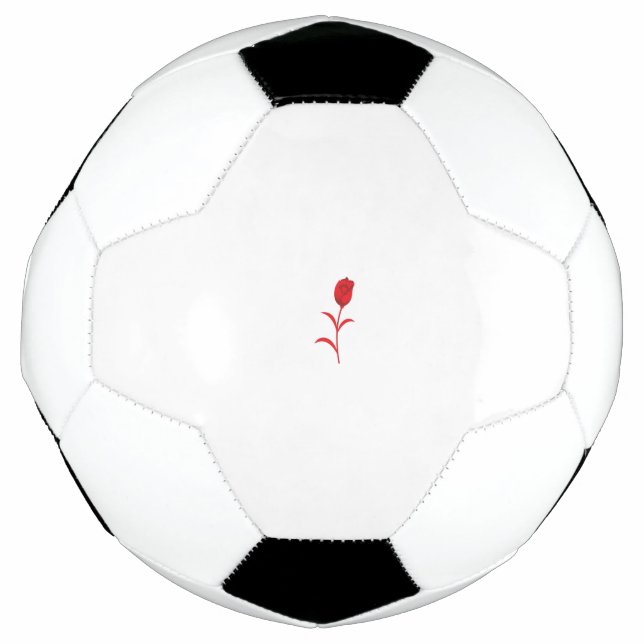 Balón De Fútbol Rosa Madder, Lava Red, diseño floral (Anverso)
