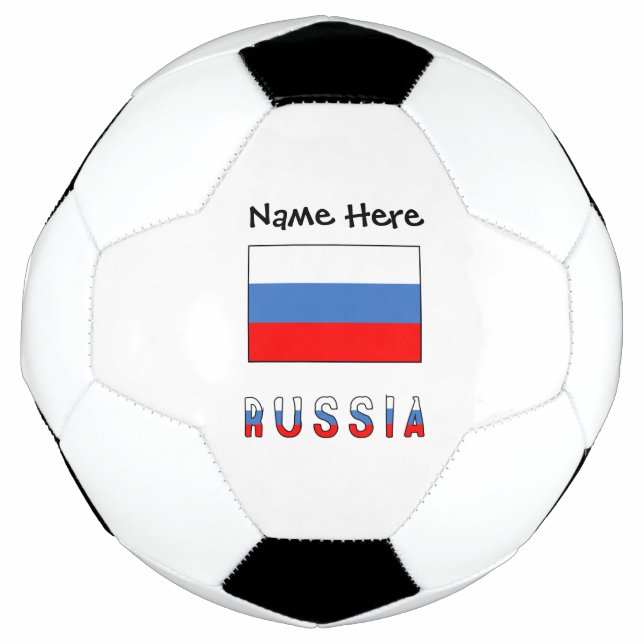 Balón De Fútbol Rusia Bandera rusa Personalización negra (Anverso)