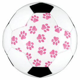 Balón De Fútbol Rutas de perro, garras de perro, garras rosadas