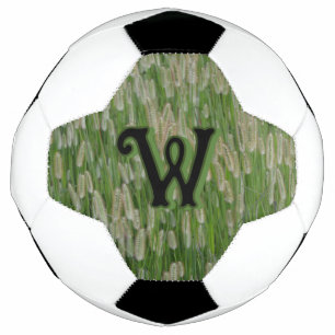 Balón De Fútbol Semillas de gramíneas verdes altas