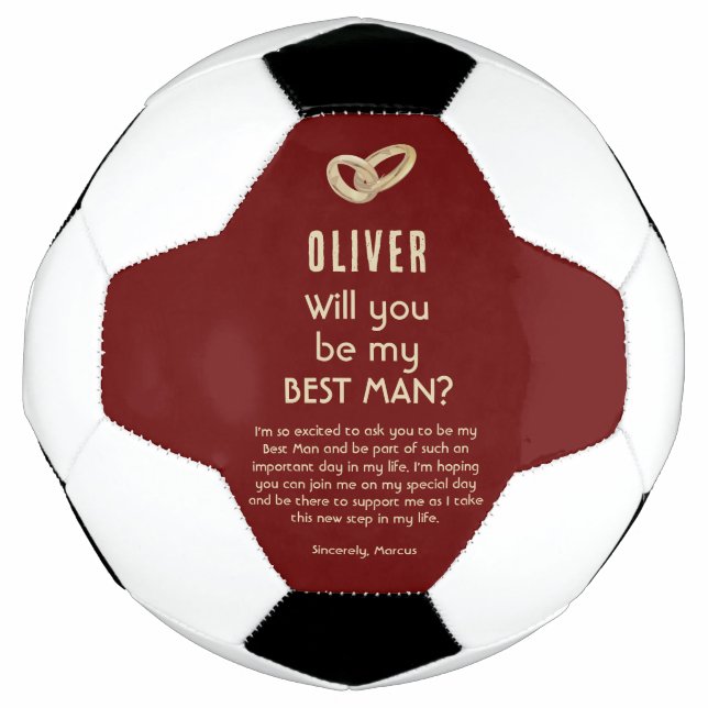 Balón De Fútbol ¿Serás mi mejor nombre personalizado de hombre? (Anverso)