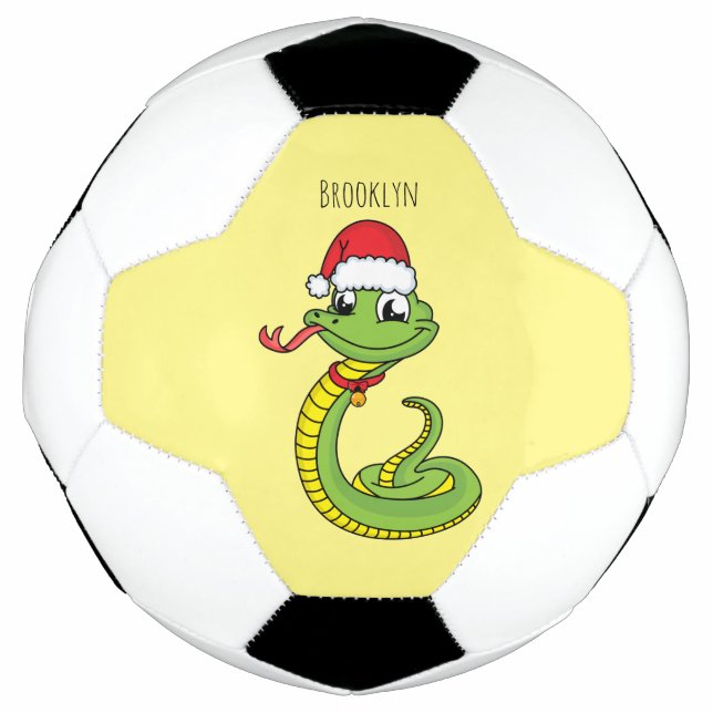 Balón De Fútbol Serpiente verde suave con personalizado de sombrer (Anverso)