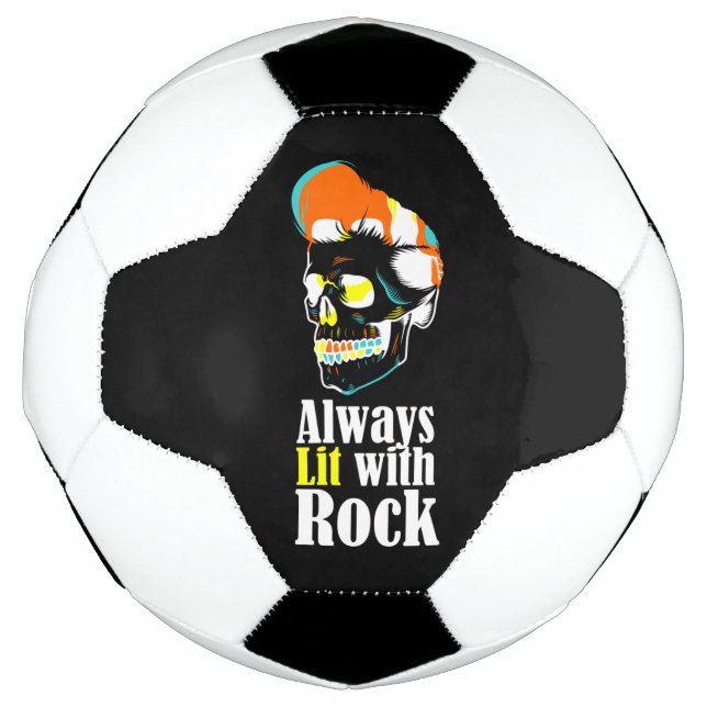 Balón De Fútbol Siempre iluminado con rock (Anverso)