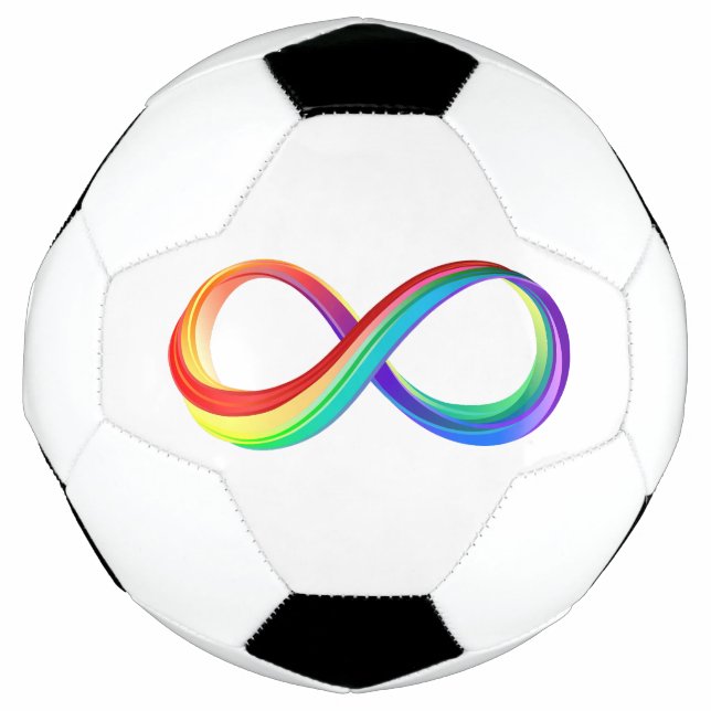 Balón De Fútbol Símbolo infinito arcoiris en capas (Anverso)