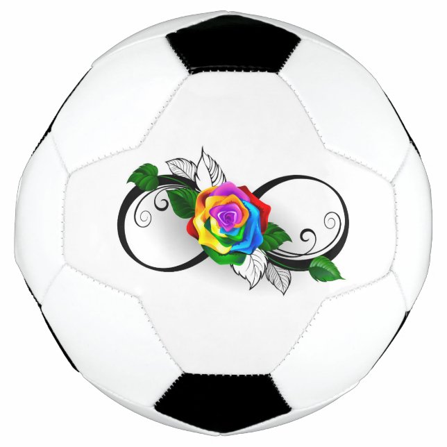 Balón De Fútbol Símbolo infinito con Rosa arcoiris (Anverso)