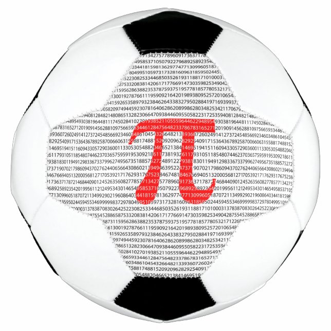 Balón De Fútbol Símbolo matemático del día pi del número rojo orig (Anverso)