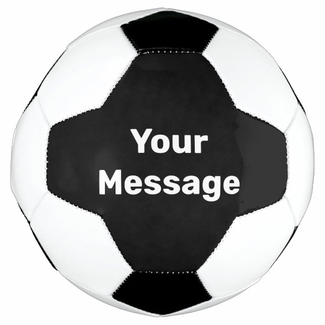 Balón De Fútbol Simple en blanco y negro la plantilla de texto del (Anverso)