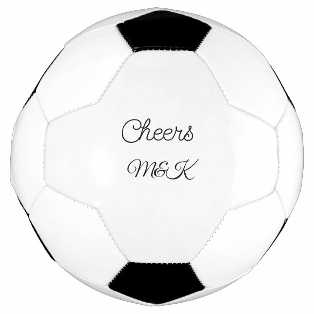 Balón De Fútbol Simple minimal add name cheers couple name custom  (Anverso)