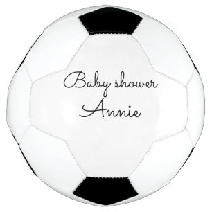 Balón De Fútbol simple minimal agrega tu nombre texto baby shower 