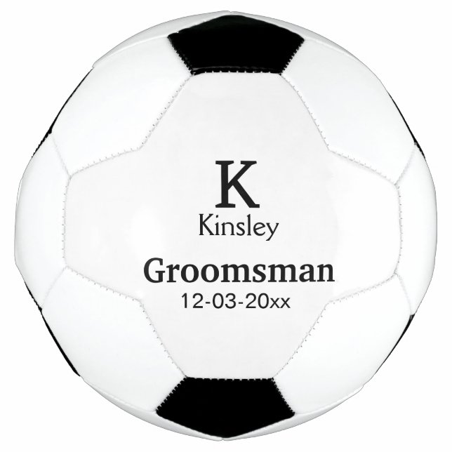 Balón De Fútbol SIMPLE MINIMAL añada tu nombre personalizado groom (Anverso)