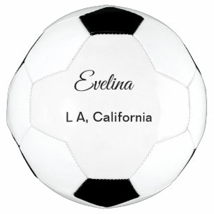 Balón De Fútbol Simple minimal añade tu nombre texto lugar ciudad 