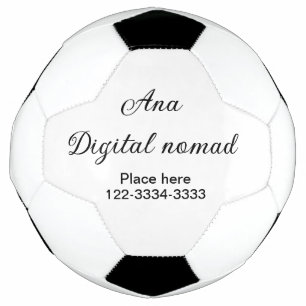 Balón De Fútbol Simple texto mínimo añadir su nombre lugar ciudad 