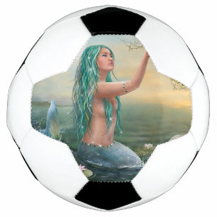 Balón De Fútbol sirena de cabello verde