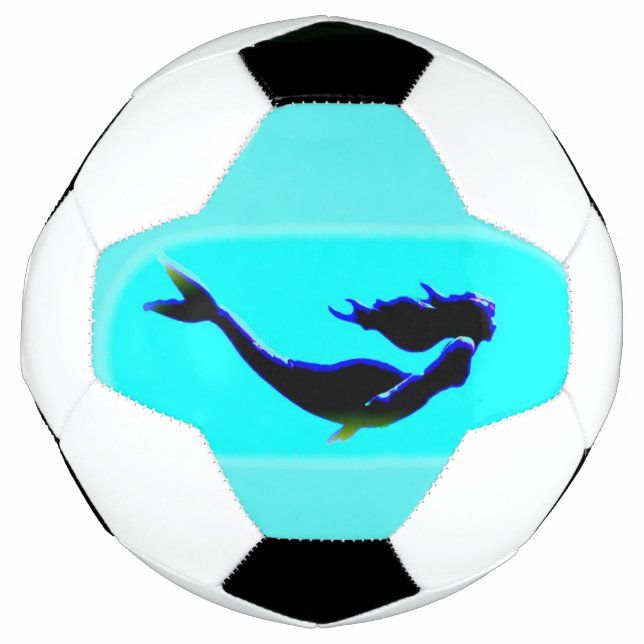 Balón De Fútbol sirena submarina negra (Anverso)