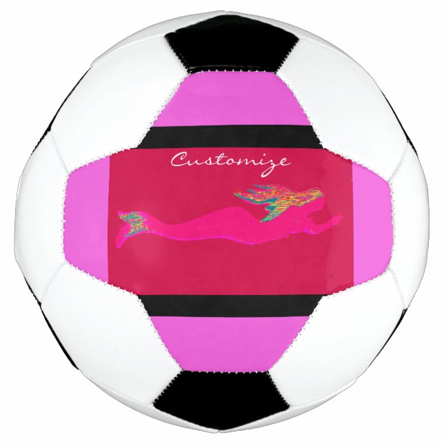 Balón De Fútbol sirena submarina rosa (Anverso)