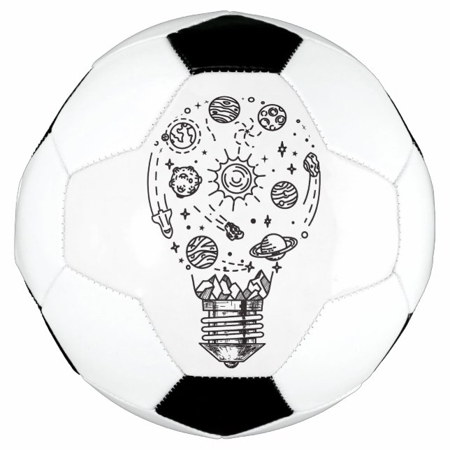 Balón De Fútbol Sistema solar Doodle en bombilla (Anverso)