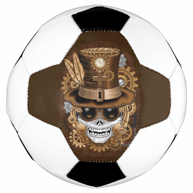 Balón De Fútbol Skull Steampunk Voodoo Retro Machine (Anverso)
