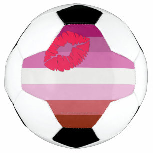 Balón De Fútbol SlipperyJoe lápiz labial bandera de orgullo lésbic