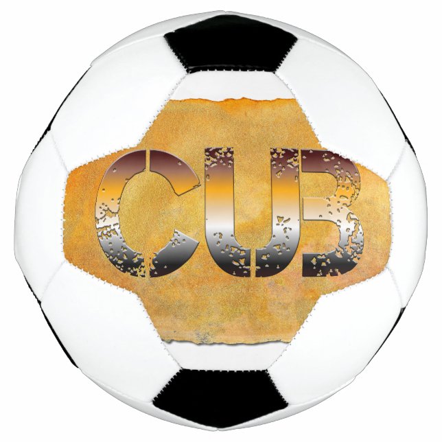 Balón De Fútbol SlipperyJoe's cub word naranja-tonos marrones pro (Anverso)
